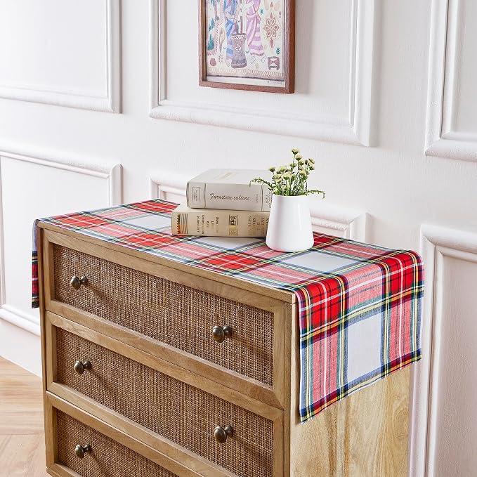Solino Home Linen Plaid Table Runner 48 Inches - Image 3