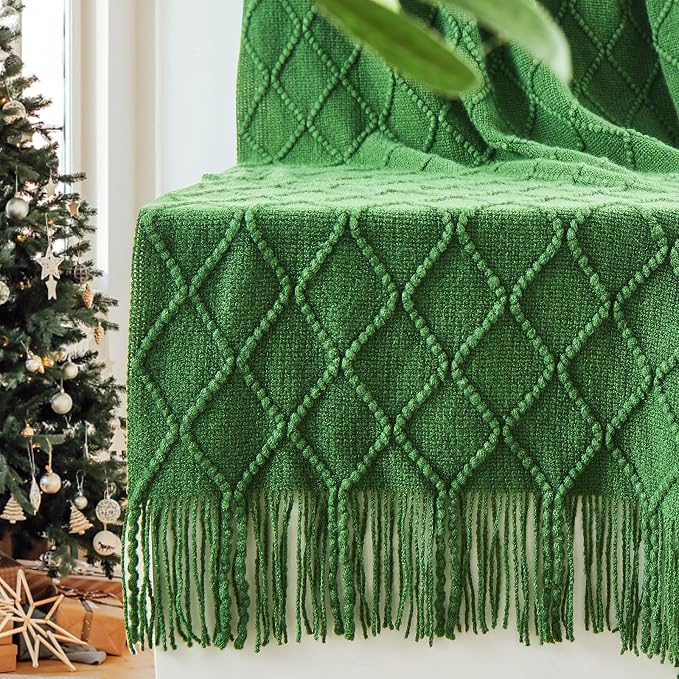 inhand Green Christmas Throw Blanket by inhand
