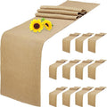 12 Pack Natural Burlap Table Runners, 12 x 72 Inch Rustic Jute Table Runner and by Wlirantim