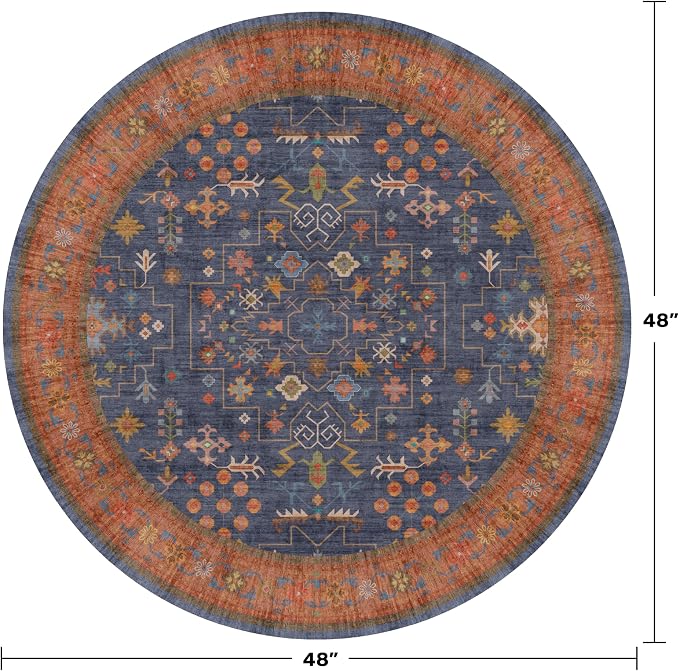 Washable Light Blue Rugs for Entryway Indoor - Image 2