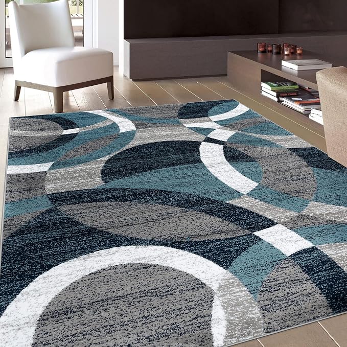 Rugshop Contemporary Abstract Circles Perfect by Rugshop