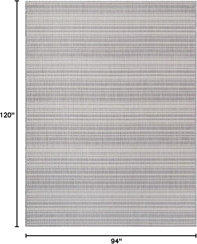 Stripe Outdoor Rug 8x10 Washable Outside Carpet - Image 2