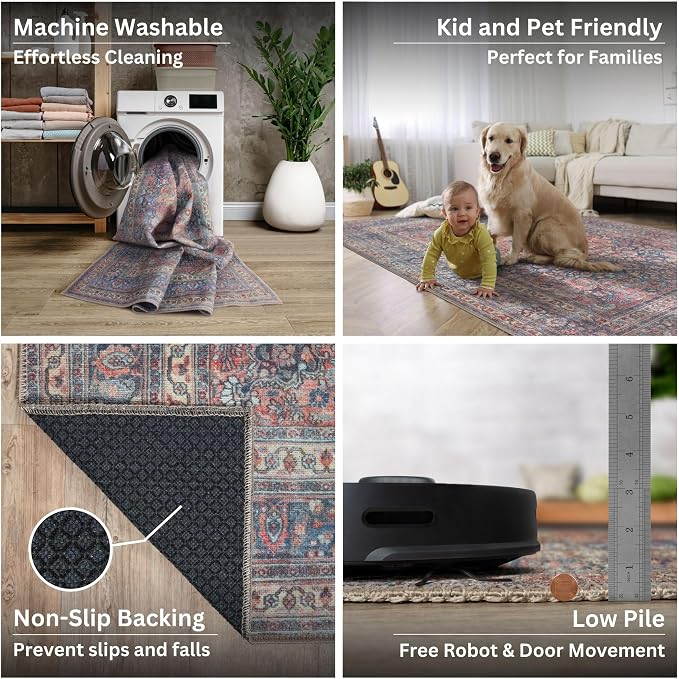 Bloom Rugs Washable Non-Slip 12 ft Runner - Image 3
