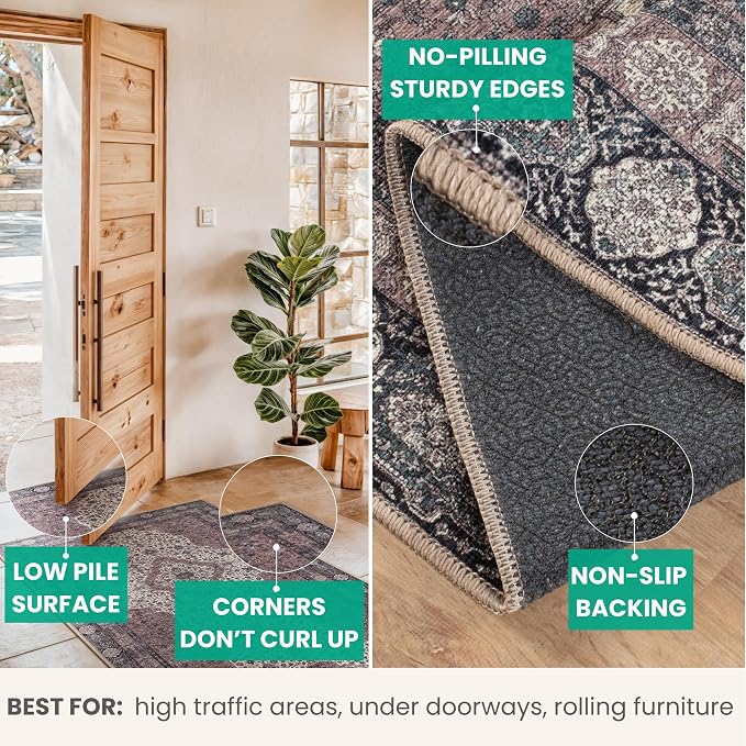 Bloom Rugs Washable Non-Slip 12 ft Runner - Image 4