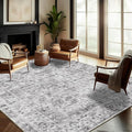Washable Area Rug 9'x12' Retro Boho Design Non-Shedding Easy Care Ideal by CHAMPLANT
