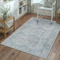 Blue Area Rug 3x5 Washable Office Entryway Carpet Soft Vintage Indoor Kitchen by PureCozy