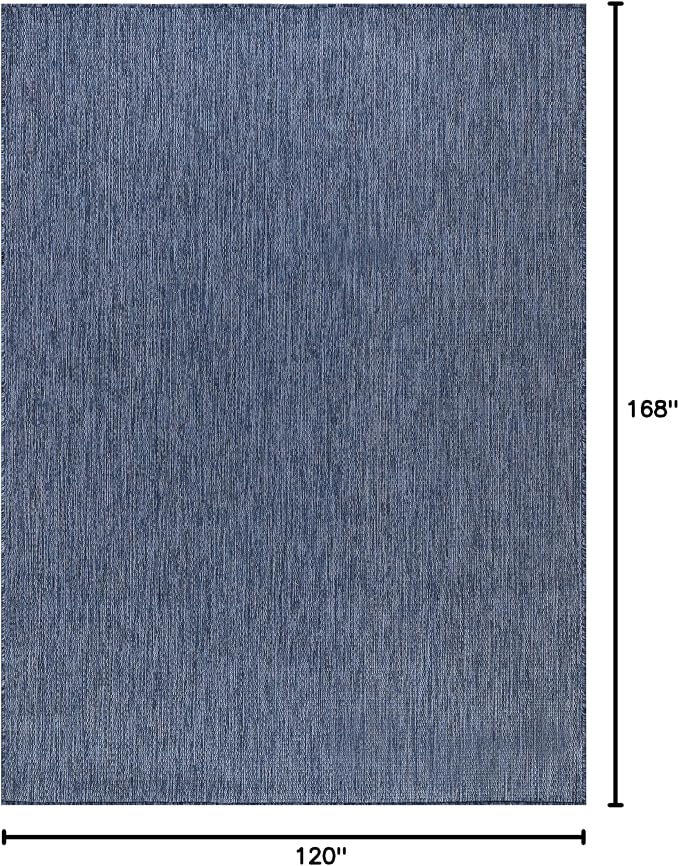 Washable Indoor Outdoor Rug 10x14 Weather Resistant Area Rugs Modern Solid - Image 2