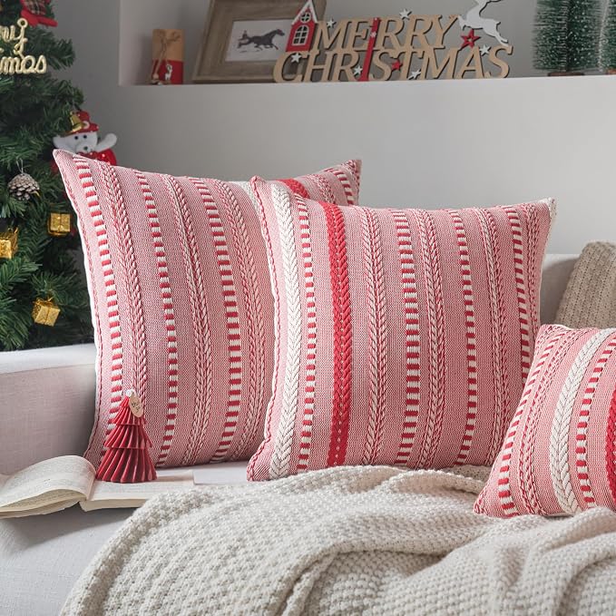 Christmas Pillow Covers 20x20 Inch Set of 2, Farmhouse Boho Christmas - Image 2