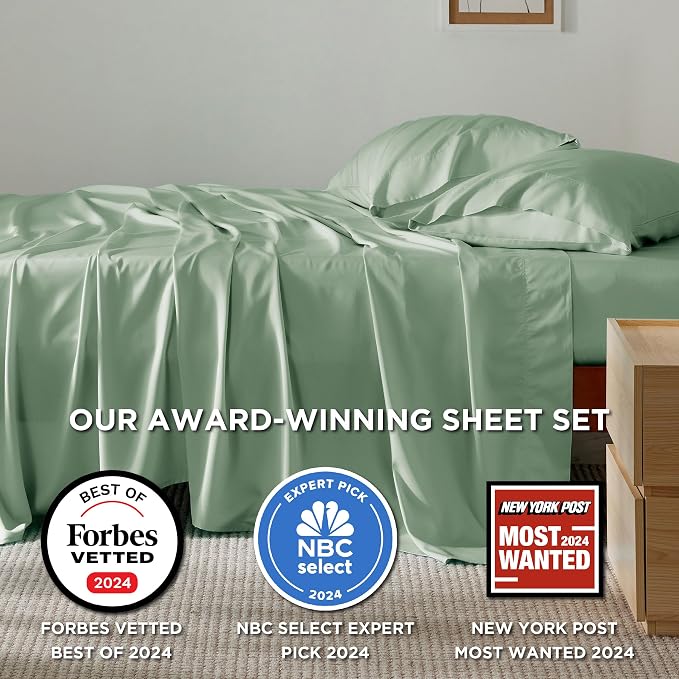 Bedsure Full Size Bed Sheets, Cooling Sheets, Rayon Derived from Bamboo - Image 2