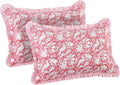CPC Ruby Red 100% Cotton Block Print Ruffle Sham Cover 20X30 inch Pack of 2 by COTTONPRINTCLUB