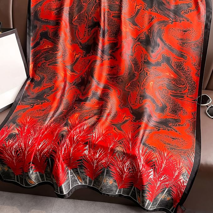 Fashion Scarves Scarf 100% Silk Feeling Scarf Silk Like Scarves Long - Image 6
