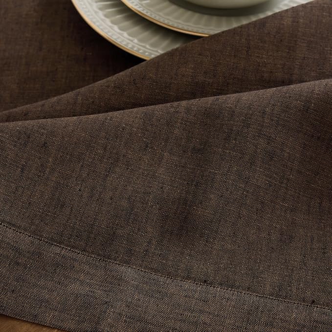 Solino Home Linen Chambray Brown Table Runner 120 Inches Long - Image 9