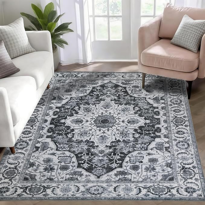 WILLSUN Washable Area Rugs, 4x6 Non-Slip Boho Large Area Rugs by Embracethewarmthofhome