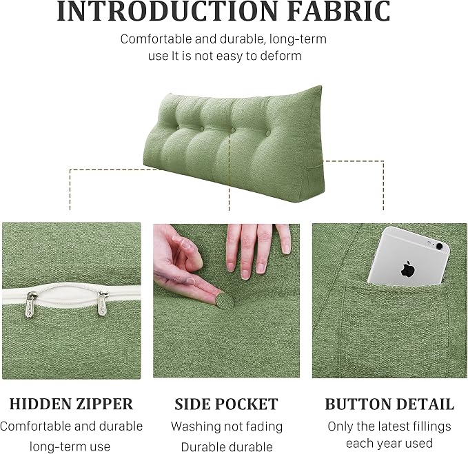 Wedge Headboard Pillow Dorm Room Reading Pillow Back Support - Image 7