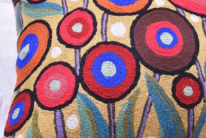 Yellow Floral Poppy Pillow Cover - Image 7