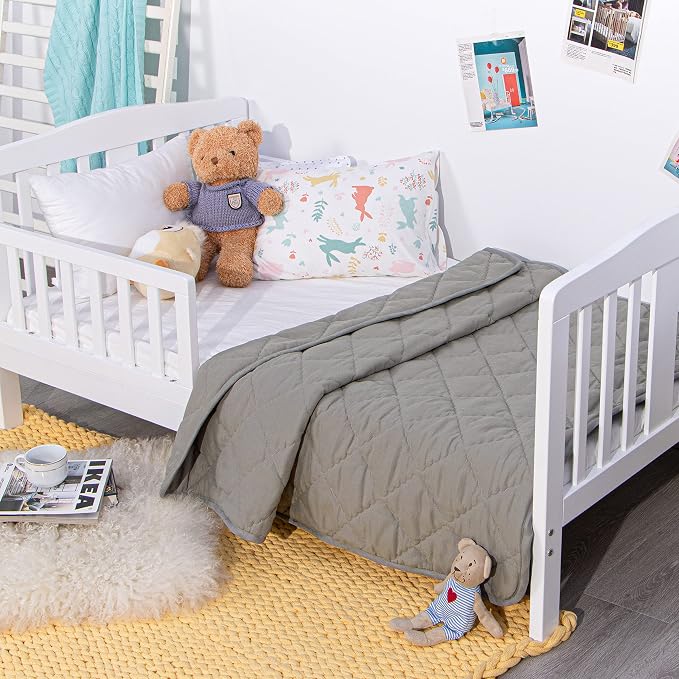 NTBAY Down Alternative Oversized Toddler Comforter, Super Soft and Warm Solid - Image 5