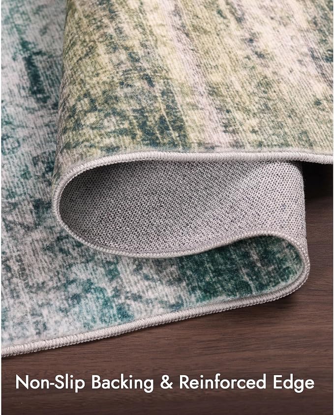 Kokia Abstract Area Rug Living Room 5x7 Colorful Washable Large Rug Bedroom - Image 8