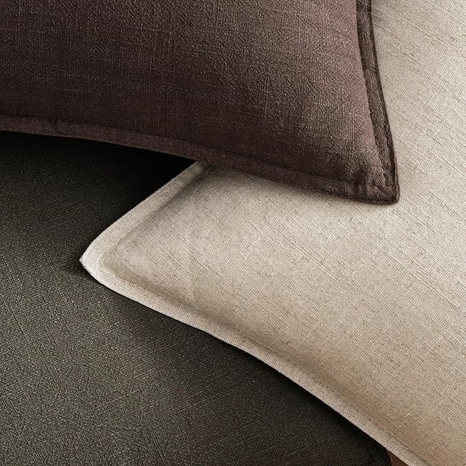 EMEMA Throw Pillow Covers Decorative Linen Pillow Covers 22x22 Inch Dark Brown - Image 8