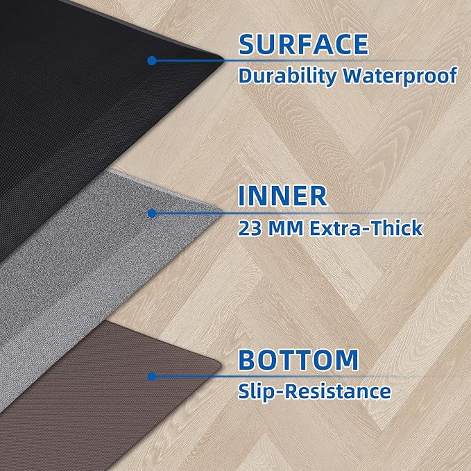 Anti Fatigue Kitchen Mats for Floor, Comfort Memory Foam Ergonomic Kitchen Rugs - Image 7