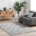 nuLOOM Akia Light Grey, Geometric Lattice, Soft and Textured, High Traffic by nuLOOM