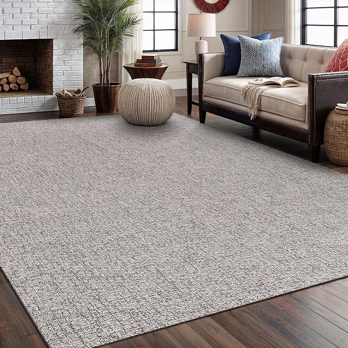 Easy Jute Rug 8x10 Indoor Outdoor Natural Rugs Solid Fiber Rug Woven Area Rug by LenaRug