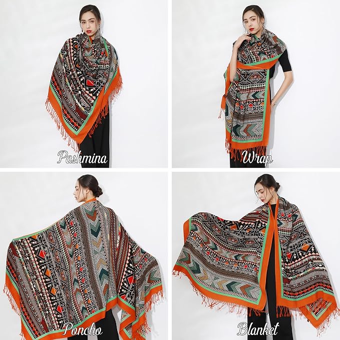 DANA XU 100% Merino Wool Pashmina Shawl - Image 5