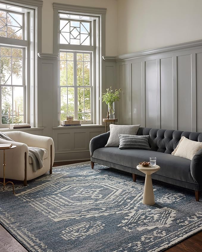 Loloi Magnolia Home by Joanna Gaines Gigi Collection GIG-03 Denim/Ivory 9'-2" x by Loloi