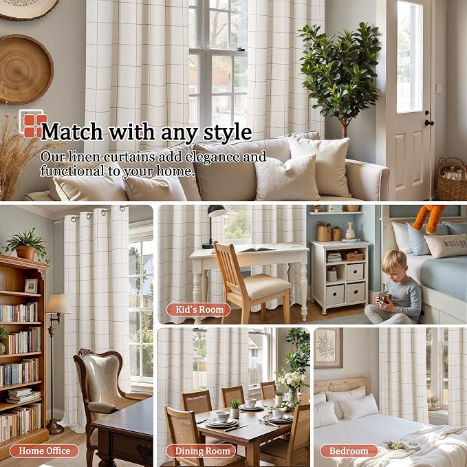 Linen Blackout Curtains for Bedroom - Image 4