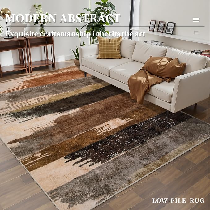 Ciicool Abstract Area Rug Indoor, 3x5 Washable Entryway Rug, Modern Soft Throw - Image 2