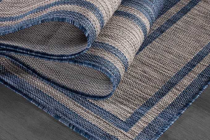Beverly Rug Large Outdoor Rug 9x12 Modern Bordered Area Rugs - Image 8