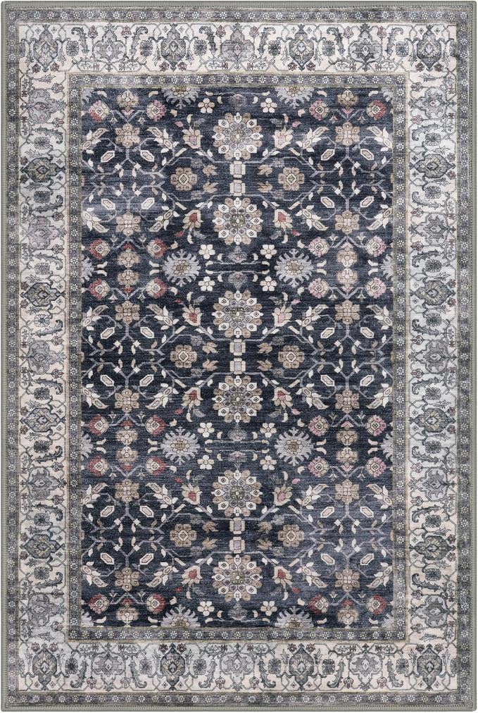 KUTA Vintage Floral Entryway Rug 2x3, Kitchen Rugs Non-Slip Washable Throw Rug - Image 8