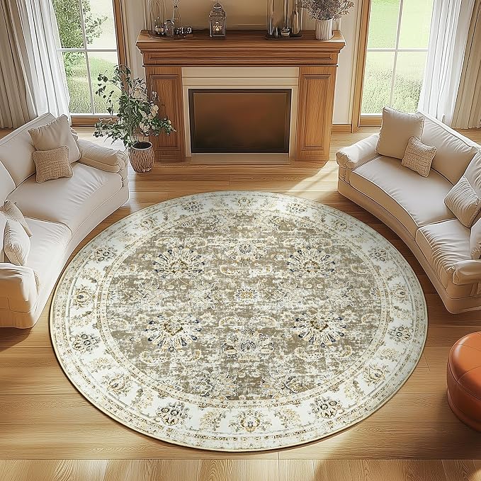 jinchan Fiora Round Rug 7ft Area Rugs by JINCHAN