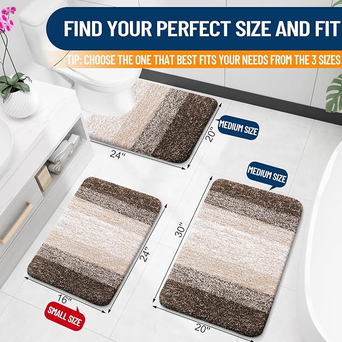 OLANLY Bathroom Rugs Mat 24x16, Extra Soft Absorbent Microfiber Bath Rugs - Image 2