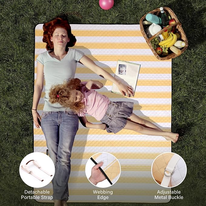 HX&OD Extra Large Picnic Outdoor Blanket, 80”x60” Waterproof Picnic Mat - Image 7