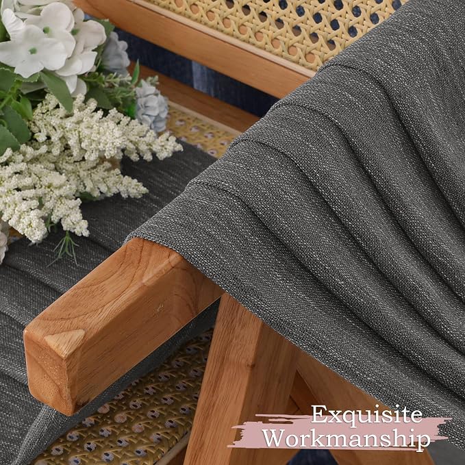 Simplebrand Grey Short Faux Linen Textured Cafe Kitchen Curtains 36 Inch Length - Image 9