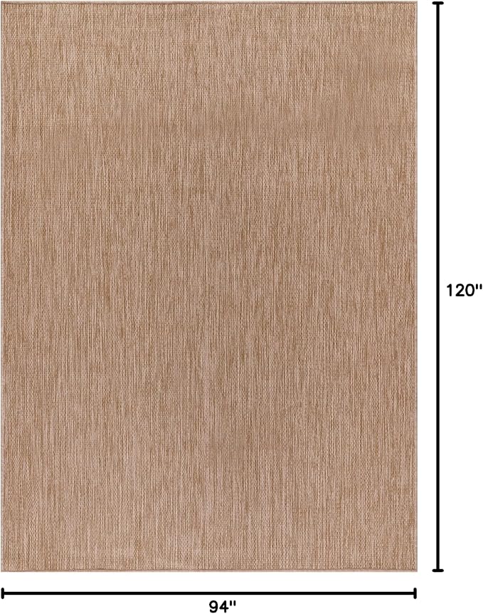 Washable Indoor Outdoor Rug 8x10 Weather Resistant Area Rugs Modern Solid Jute - Image 2