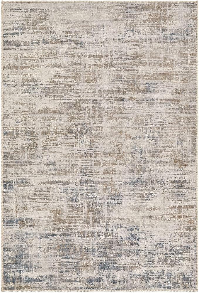 2x3 Entryway Area Rugs: Washable Neutral Abstract Small Rug Door Mat Non-Slip - Image 8