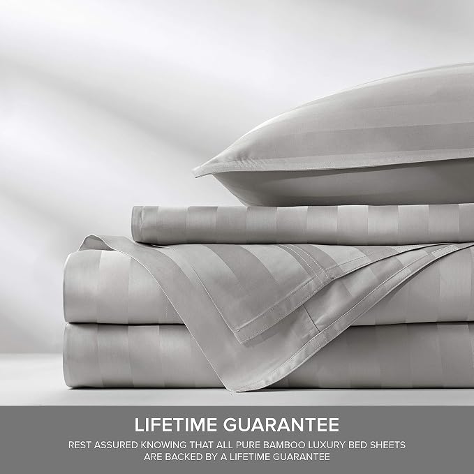 Pure Bamboo Twin Sheets, Genuine 100% Organic Viscose Derived from Bamboo Bed - Image 4