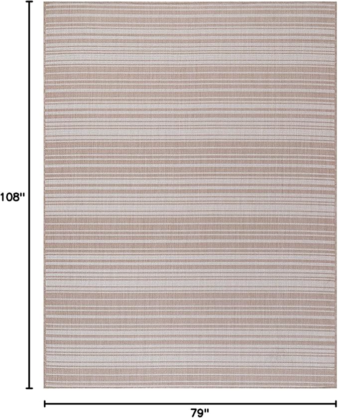 Stripe Outdoor Rug 6x9 Washable Outside Carpet - Image 2