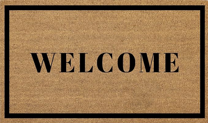 Coir Door Mats 17" X 30", Non-Slip Sturdy, PVC Backed Heavy Duty, Welcome by Unknown
