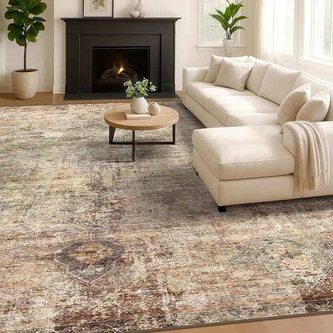 Vintage Dark 6x9 Living Room Rug - Image 6