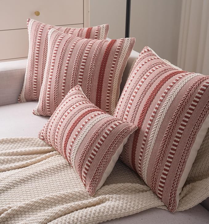 Boho Throw Pillow Covers 12x20 Inch Set of 2, Farmhouse Decorative Couch Pillow - Image 4