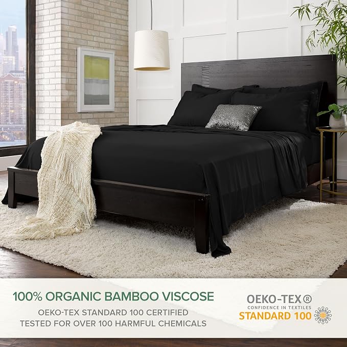 Pure Bamboo Full Sheets, Genuine 100% Organic Viscose Derived from Bamboo Bed - Image 2