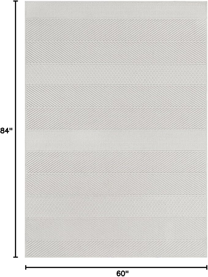 Beverly Rug Micro Loop Area Rug White 5x7 Modern Luxury Soft Boho Geometric - Image 3