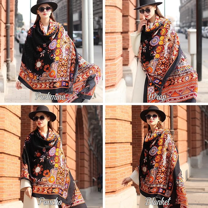 DANA XU 100% Merino Wool Pashmina Shawl - Image 5
