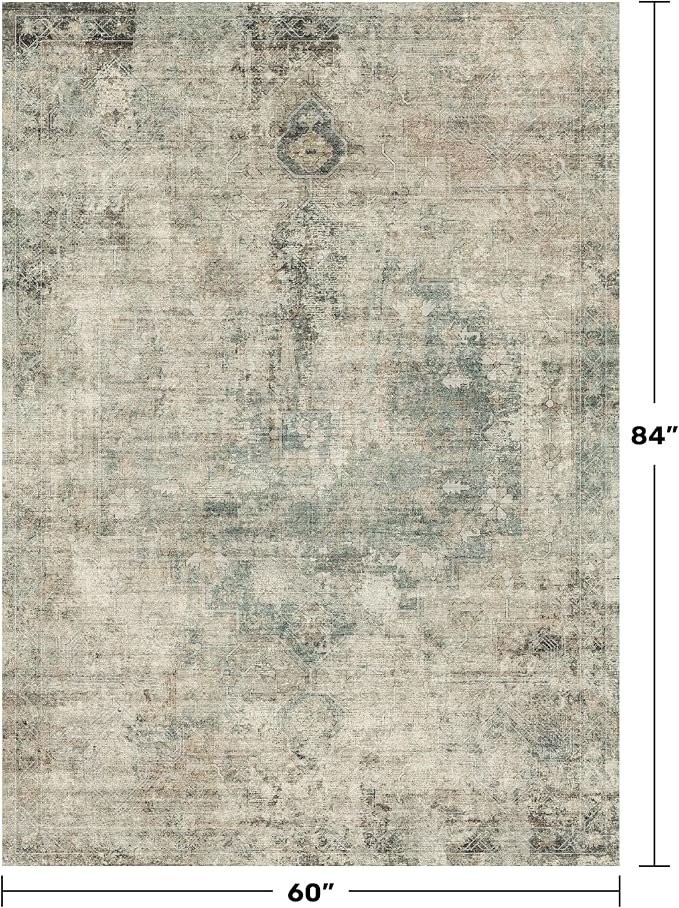 Neutral Abstract Area Rug for Living Room - Image 2