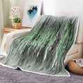 Abstract Throw Blankets, Modern Green Gold CrackNon Cozy Warm Bed Couch Blanket by Uokiuki