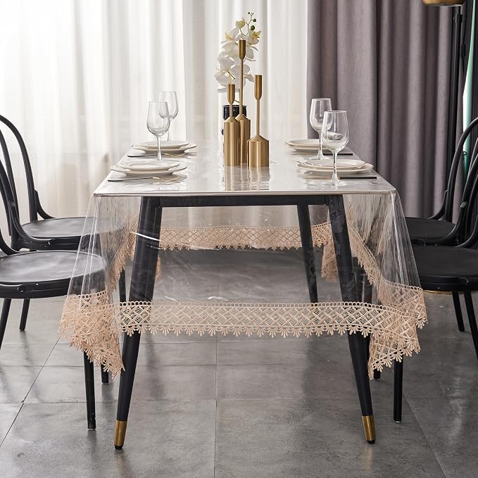 Clear Vinyl Tablecloth Protector Waterproof/Oil-Proof PVC Table Cloth - Image 4