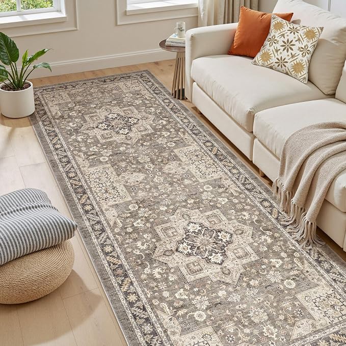 Vintage Hallway Runner Rug 3x10: Large Soft Washable Entryway - Image 6