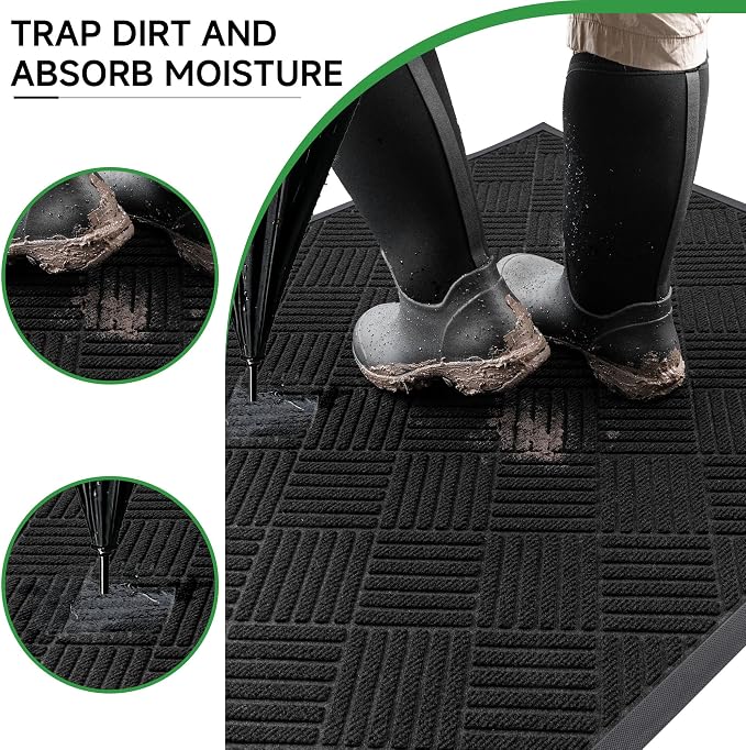 Front Door Mat, Heavy Duty Indoor Outdoor Doormat, Stain and Fade Resistant - Image 4